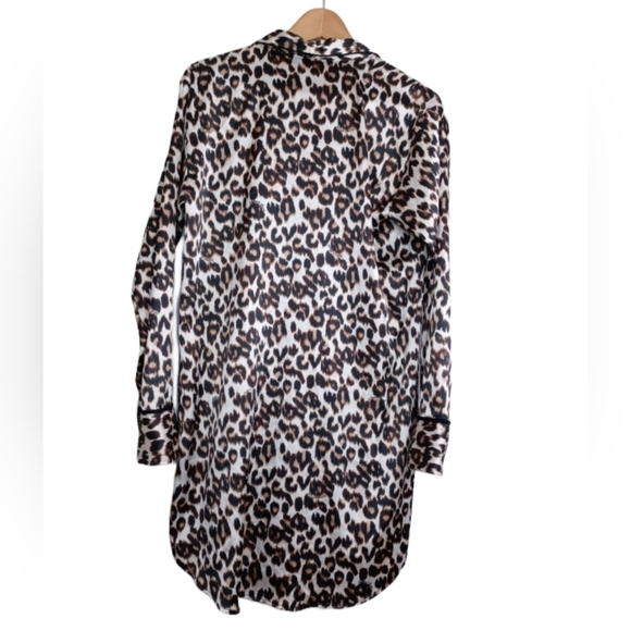 Victoria's Secret Leopard Print Button Down Front Night Shirt - Picture 2 of 12